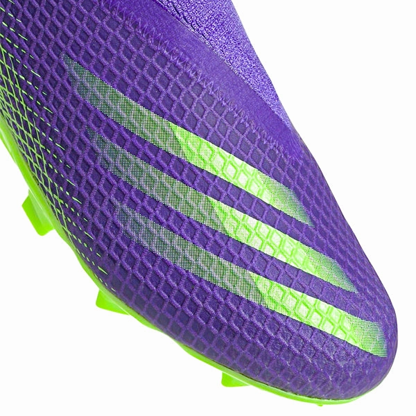 adidas Jr. X Ghosted .3 LL FG Soccer Cleats (Energy Ink/Signal Green) Neon Green Cleats Soccer