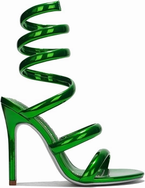 1950's High Heel Shoes Cape Robbin Women's Open Toe Spiral Wrap Up Strappy High Heels