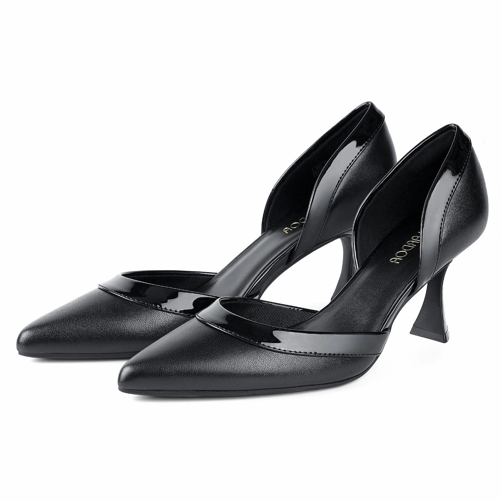 JENN ARDOR Pointed ClosedToe Kitten Heels for Women  Comfortable Low Heels for Work & Wedding Calf Boots High Heel