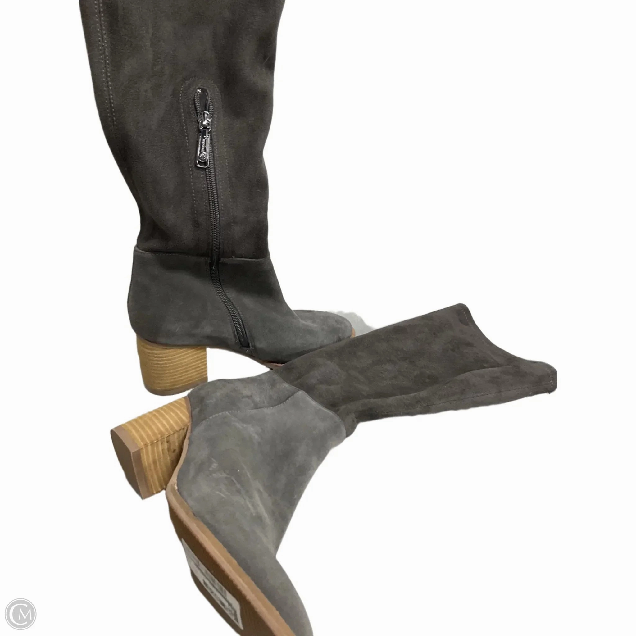 Top Rated Work Boots Boots Mid-calf Heels By Blondo In Grey, Size: 7.5