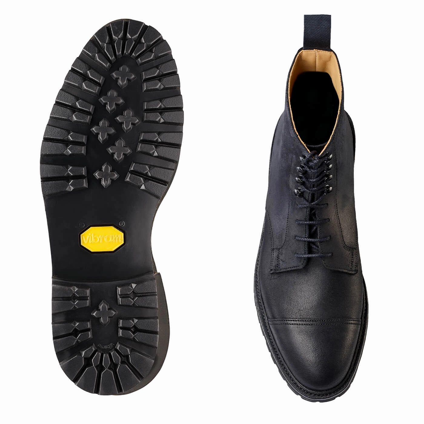 Derby Shoes Thick Sole Coniston Black Rough-Out Suede