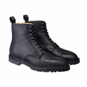 Coniston Black Rough-Out Suede Lace Up Rain Shoes