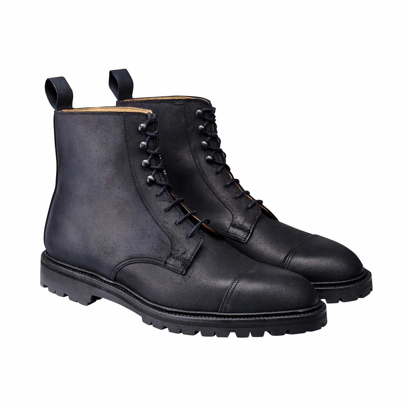 Coniston Black Rough-Out Suede Polished Leather Derby Shoes