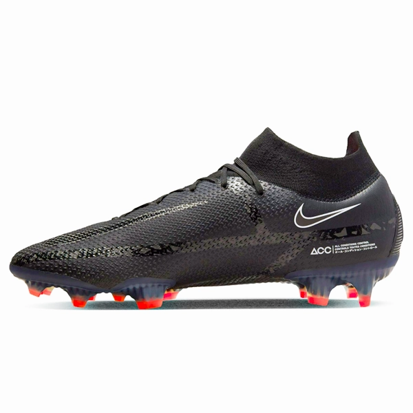 Elastico Soccer Cleats Nike Phantom GT2 Elite DF FG (Black/Dark Smoke Grey)