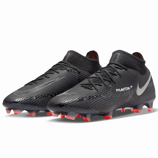 Spike Soccer Cleats Nike Phantom GT2 Elite DF FG (Black/Dark Smoke Grey)