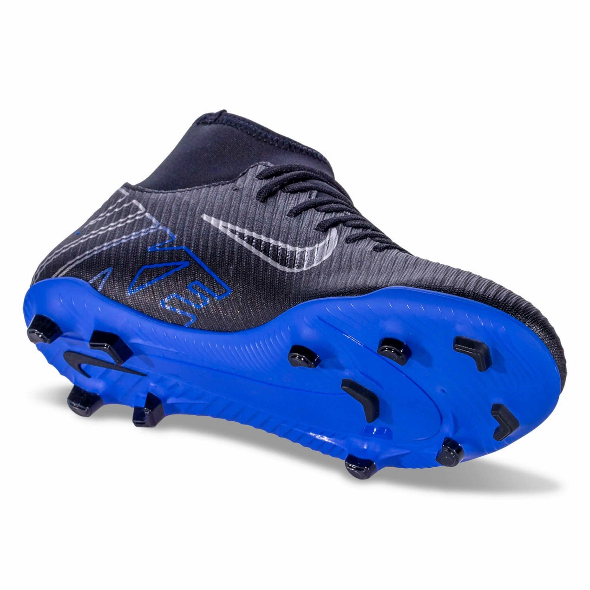 Nike Superfly 9 Club FG/MG Soccer Cleats (Black/Chrome-Hyper Royal) Youth Outdoor Soccer Cleats