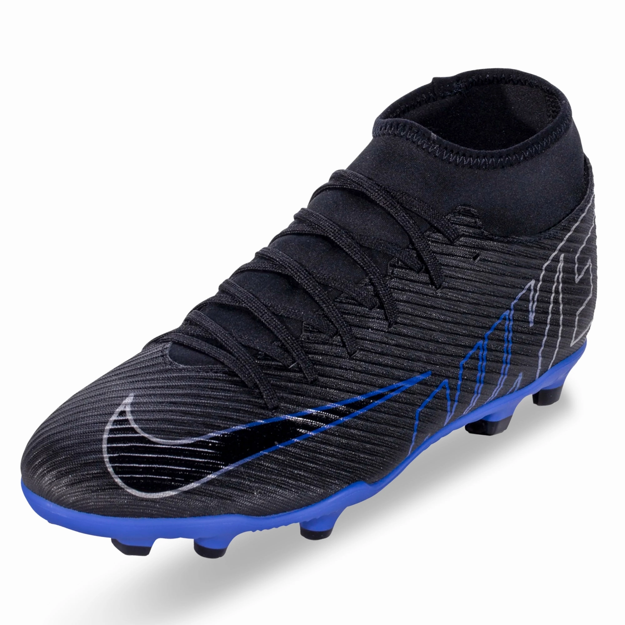 Nike Superfly 9 Club FG/MG Soccer Cleats (Black/Chrome-Hyper Royal) Best Soccer Cleats Under 100