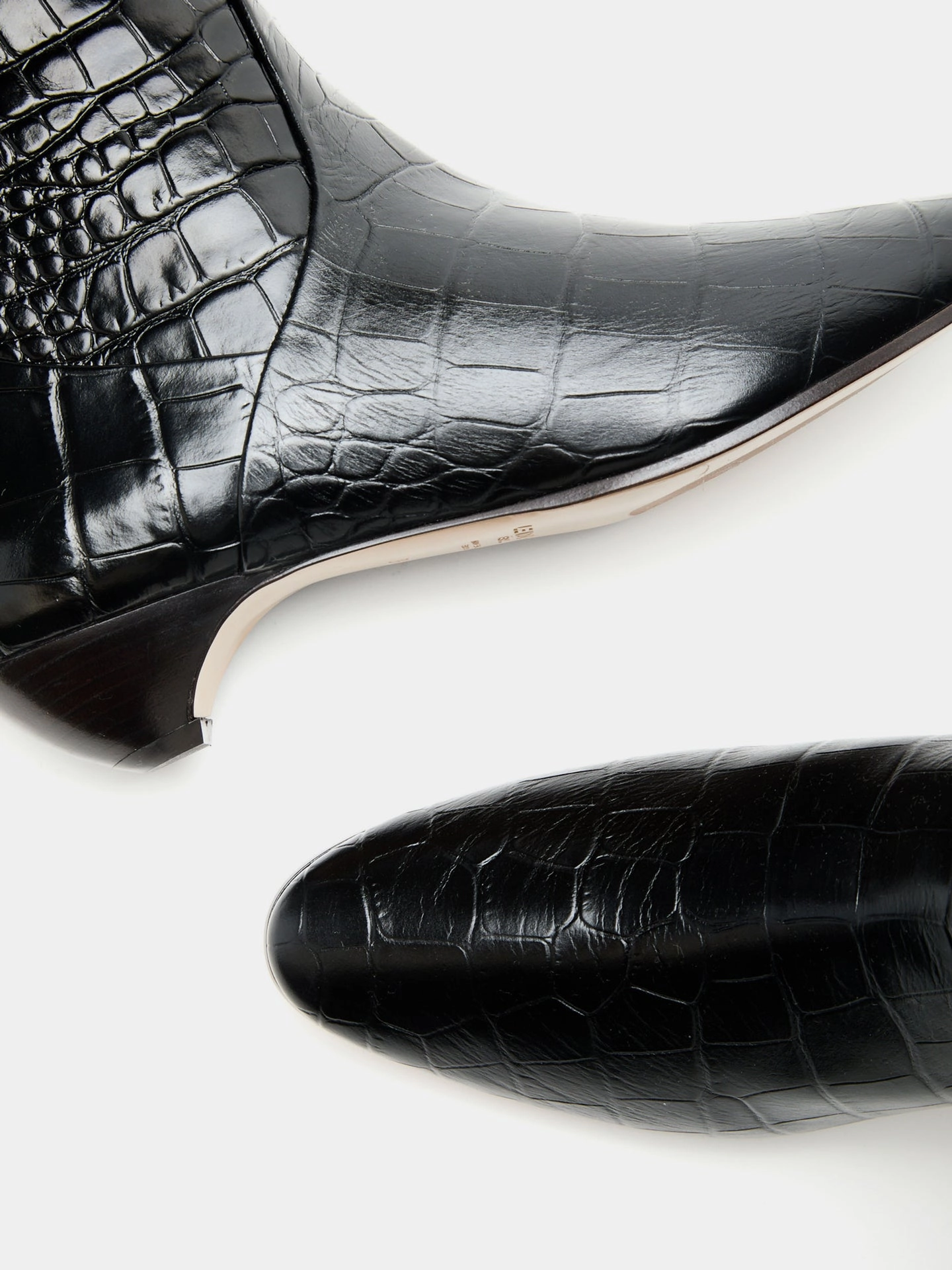 Rugby Boots Allegra Riding Boot / Coco Black Leather Croc Effect