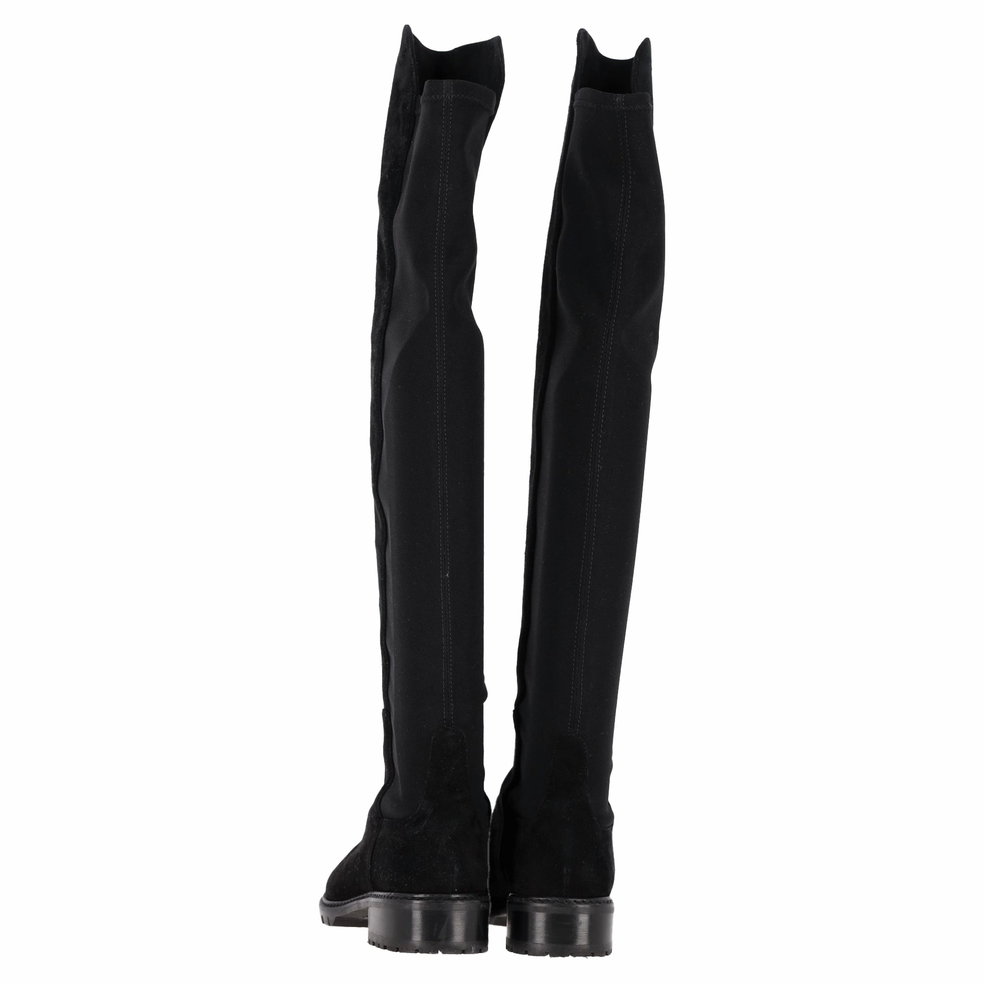Stuart Weitzman 5050 Over-The-Knee Boots in Black Suede Boots Grey