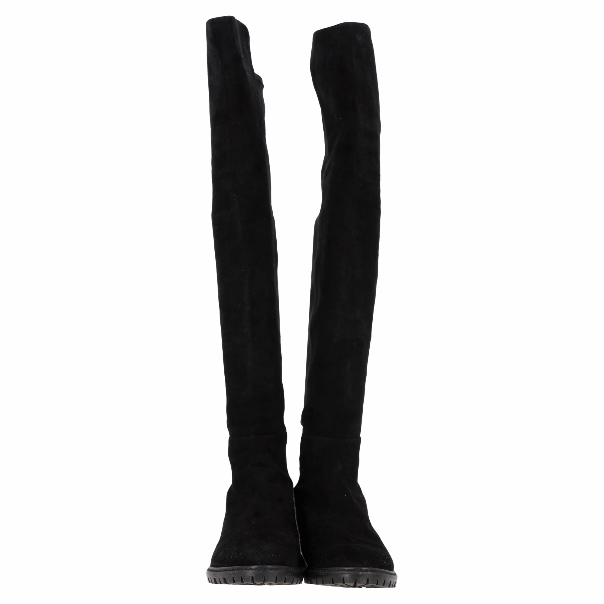 Stuart Weitzman 5050 Over-The-Knee Boots in Black Suede Line Boots