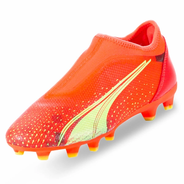 Puma Jr. Ultra Match Laceless FG/AG (Coral/Fizzy Light/Black) Goalie Soccer Cleats