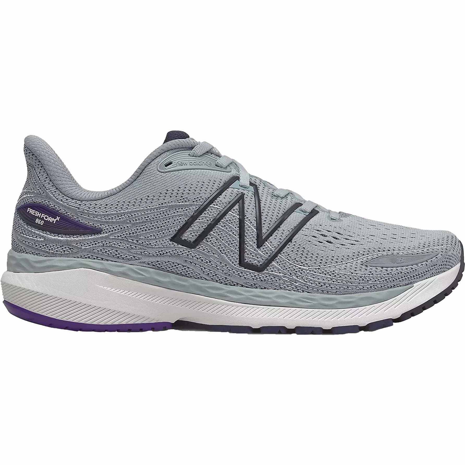 New Balance 574 Homme Men's New Balance Fresh Foam X 860v12, Light Aluminum/Deep Violet, 14 D Medium