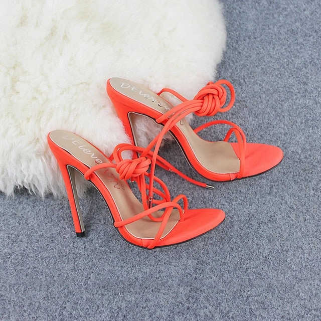 Thin Heels Women Ankle Cross Strap Sandals High Heels Shoes Wallpaper