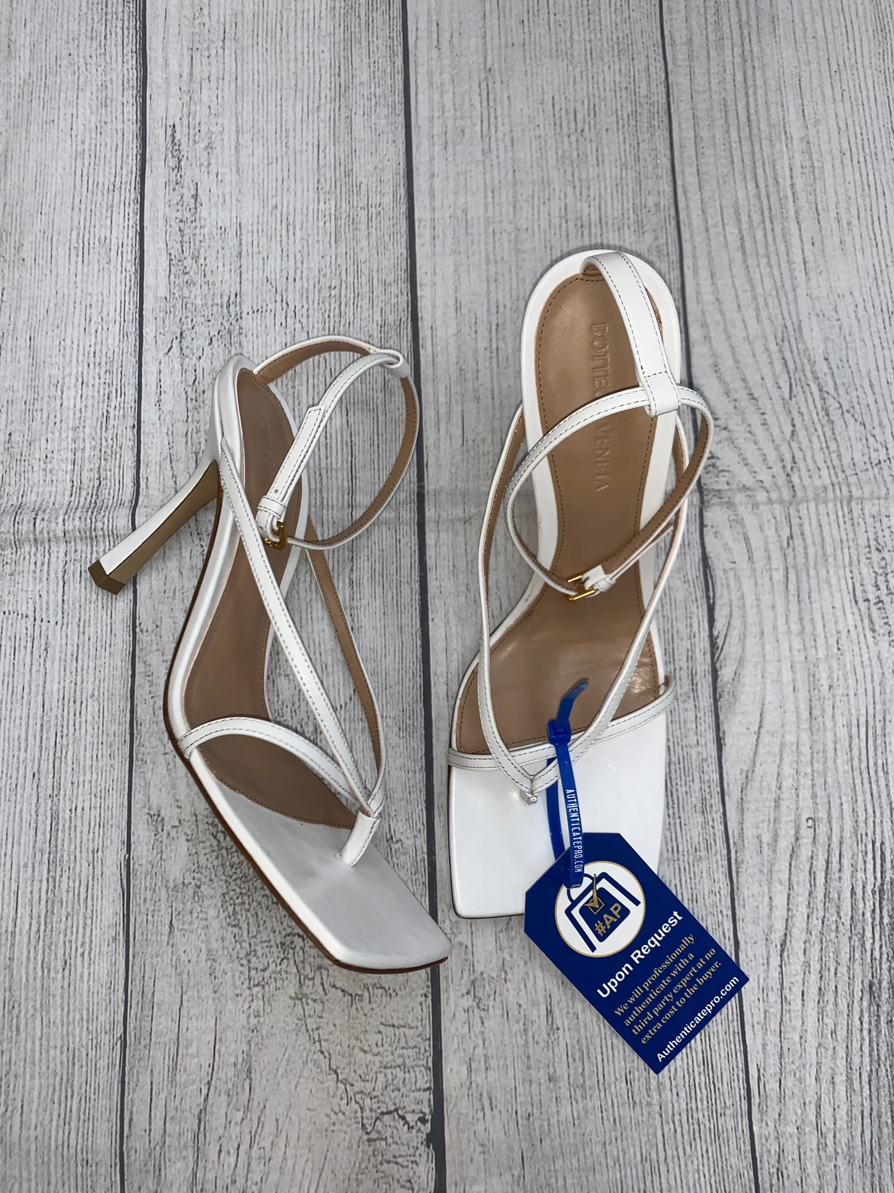 Sandals Heels Stiletto By Bottega Veneta  Size: 8.5 Gold Shoes High Heels