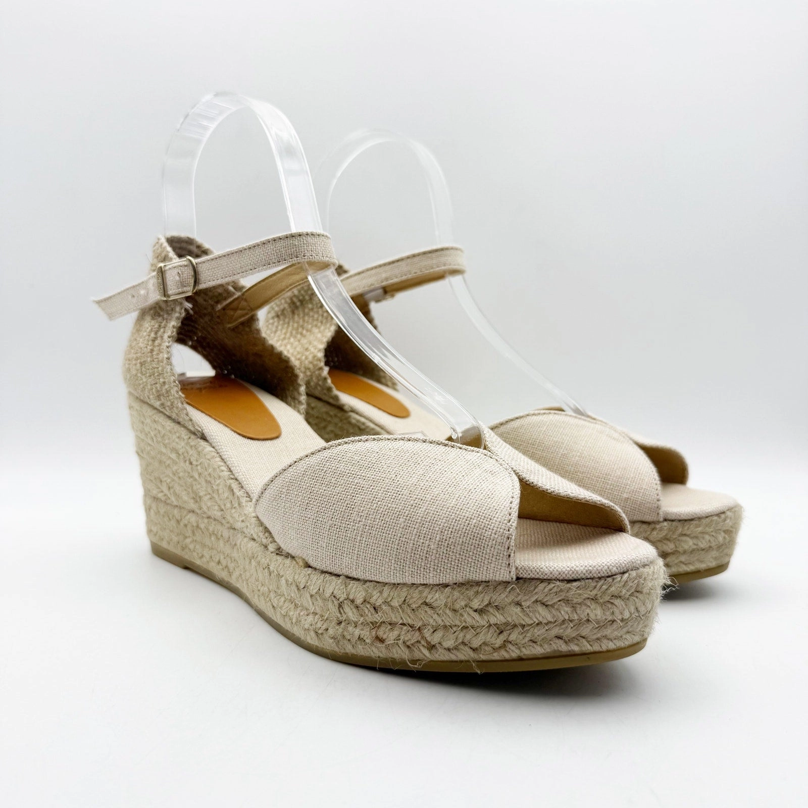 Toni Pons Womens Lua-NT Wedge Heels EU 41 US 10.5 Cream Espadrille Sandals Femdom In High Heels
