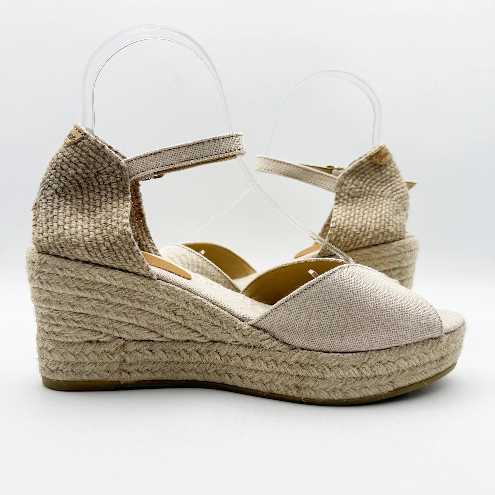 Lace Up High Heels Toni Pons Womens Lua-NT Wedge Heels EU 41 US 10.5 Cream Espadrille Sandals
