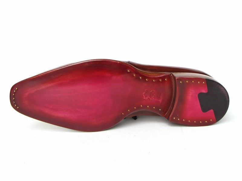 Chunky Lace Up Flat Shoes Paul Parkman Goodyear Welted Square Toe Apron Derby Shoes Brown (ID#322A7)