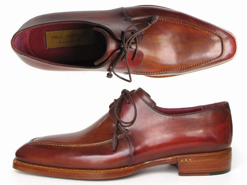 Jason Samuel Smith Lace Up Tap Shoes Paul Parkman Goodyear Welted Square Toe Apron Derby Shoes Brown (ID#322A7)