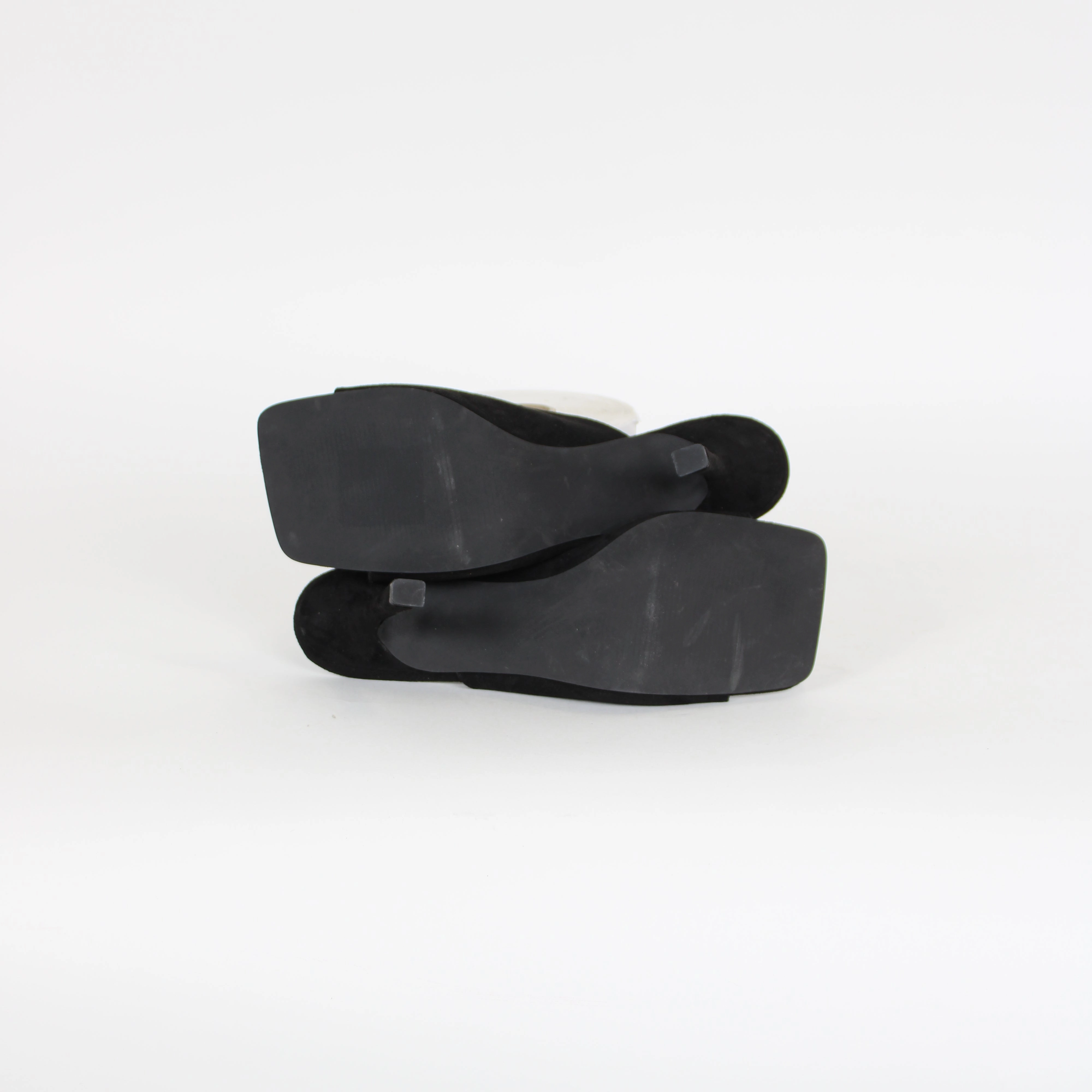 Tokito Black Faux Suede Heels Walking High Heels