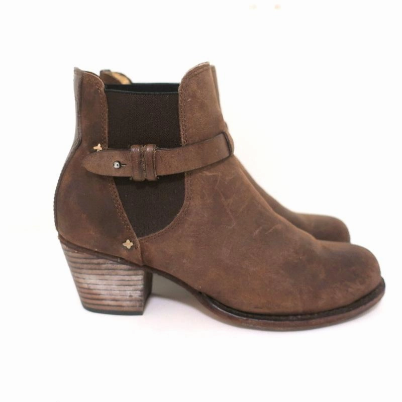 Rag & Bone Durham Chelsea Boots Brown Suede Size 38 Mid-Heel Ankle Boots Knee High Boots High Heel