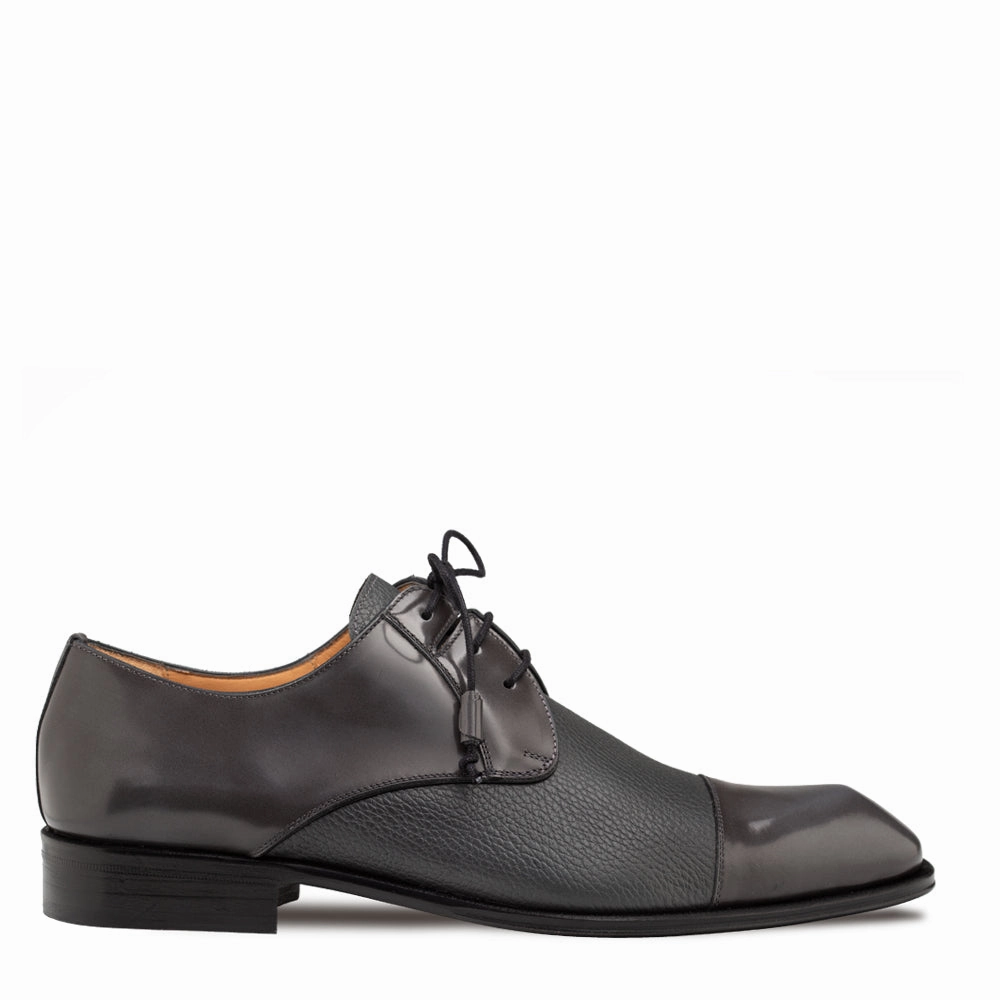 Capello Hi-Shine/Calf Derby-Grey | Mezlan Wedge Derby Shoes