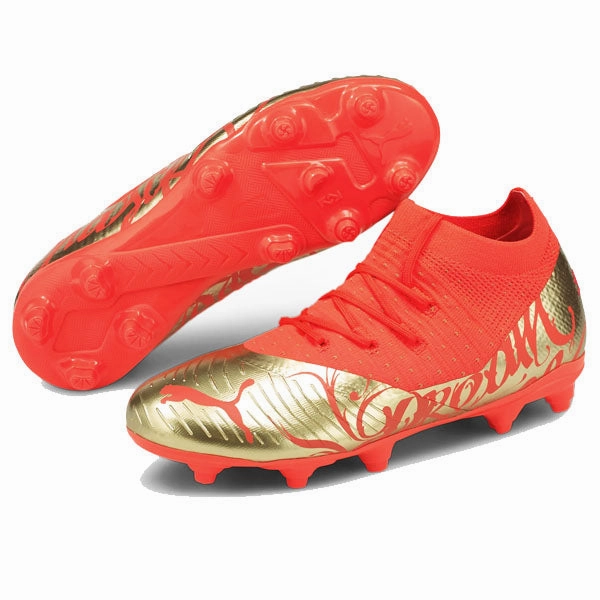 Puma Youth Neymar Jr Future Z 3.4 NJR FG/AG (Fiery Coral/Gold) Soccer Cleats Shop Online