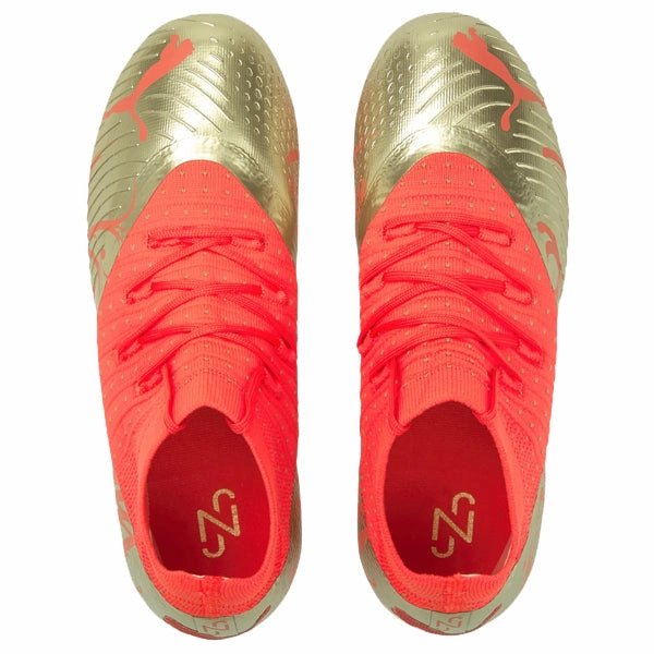 Superfly 7 Soccer Cleats Puma Youth Neymar Jr Future Z 3.4 NJR FG/AG (Fiery Coral/Gold)