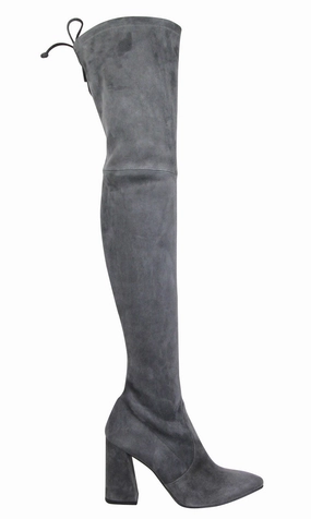 Stuart Weitzman Women's Suede Highstreet Chunky-Heel Over-The-Knee Boot Mexican Work Boots