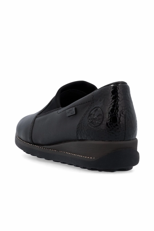 Rieker Shoes 44291-00 black slip on waterproof shoe Low Height Waterproof Hiking Shoes