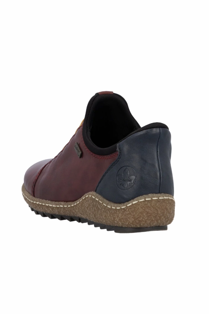 Rieker slip on L7562-35 vino/ocean waterproof shoe Waterproof Travel Walking Shoes