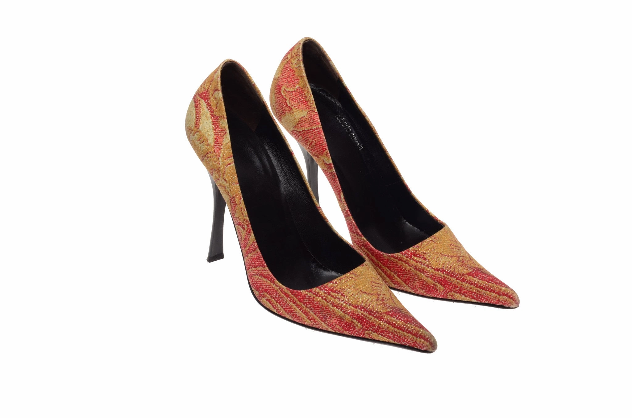 Roberto Cavalli - Red Gold Metallic Pointed Toe Heels - IT 38 1/2 High Heel Types And Names