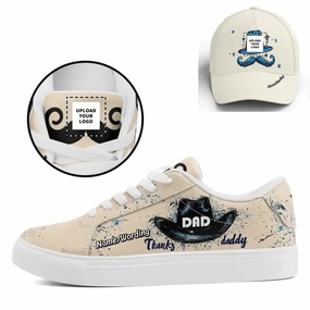 Client Gifts,Personalized Combo Offer for Father's Day, Custom Comfortable Casual Shoes and Stylish Hat, Dad's Gift Stability Vs Neutral Running Shoe