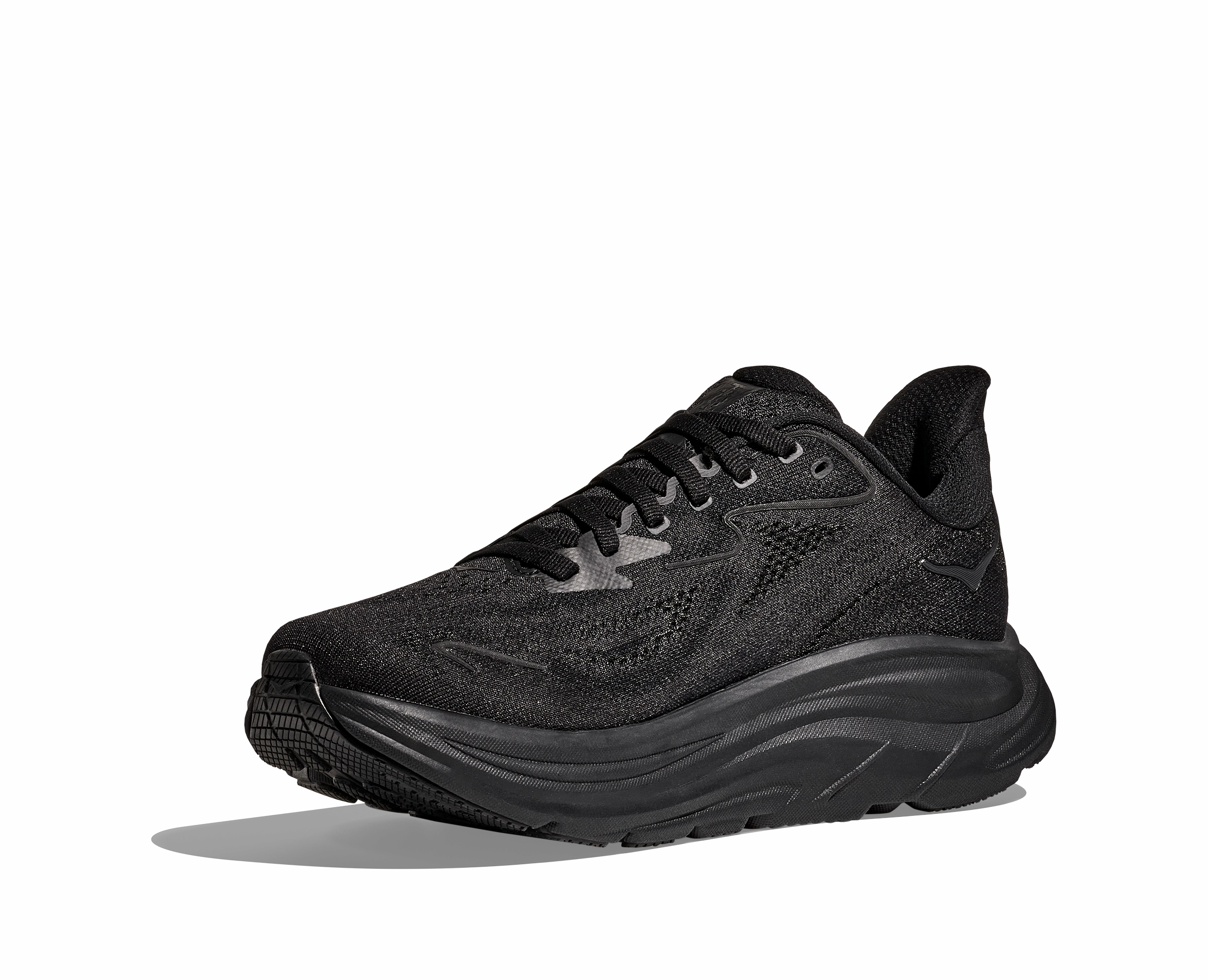 HOKA Women's Clifton 10 - BLACK / BLACK (Wide) Best Running Shoes Outside