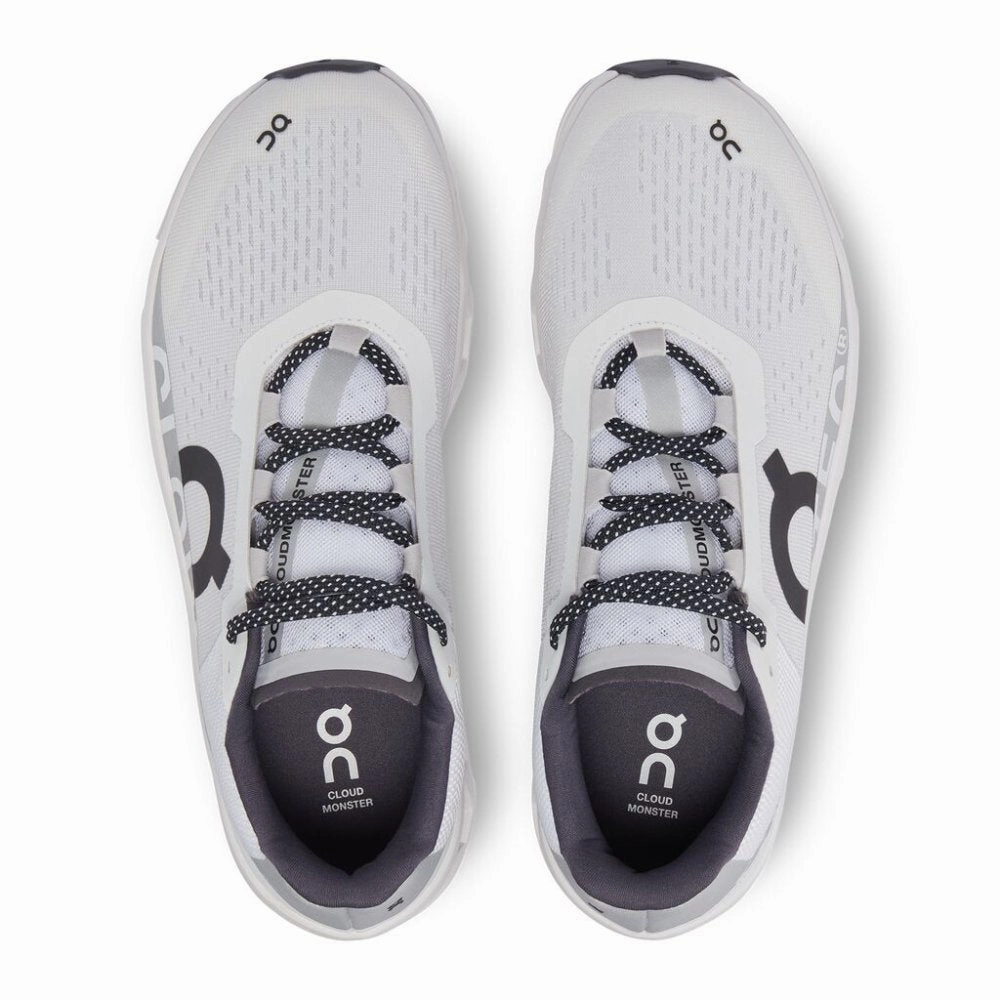 On Men's Cloudmonster - All White Best Running Shoes With A Wide Toe Box