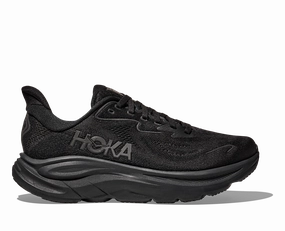 HOKA Men's Clifton 10 - BLACK / BLACK (Wide) Best Zero Drop Trail Running Shoes