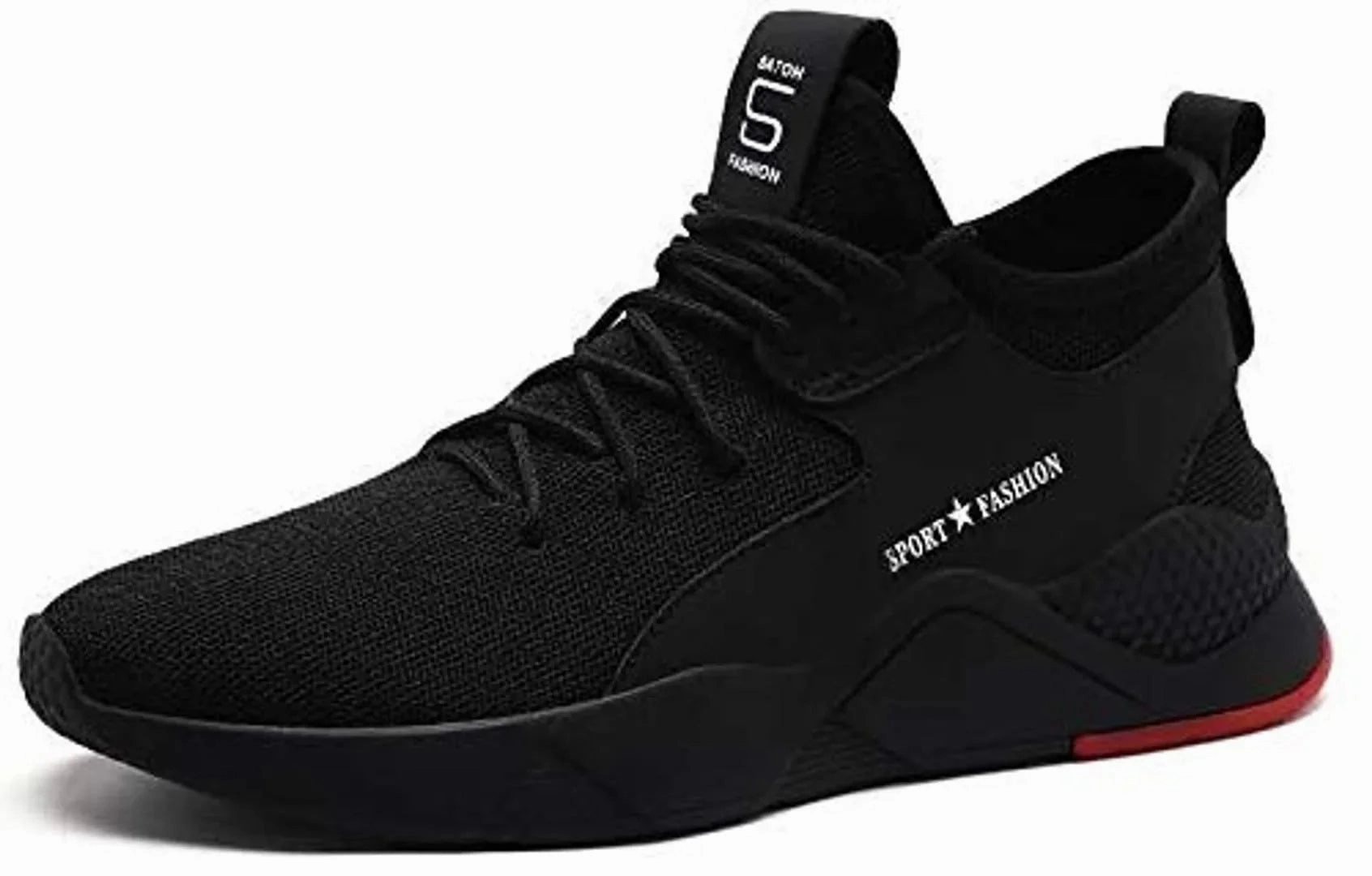 Running Shoe For Stability Trendy Black Solid Sports Shoes For Men