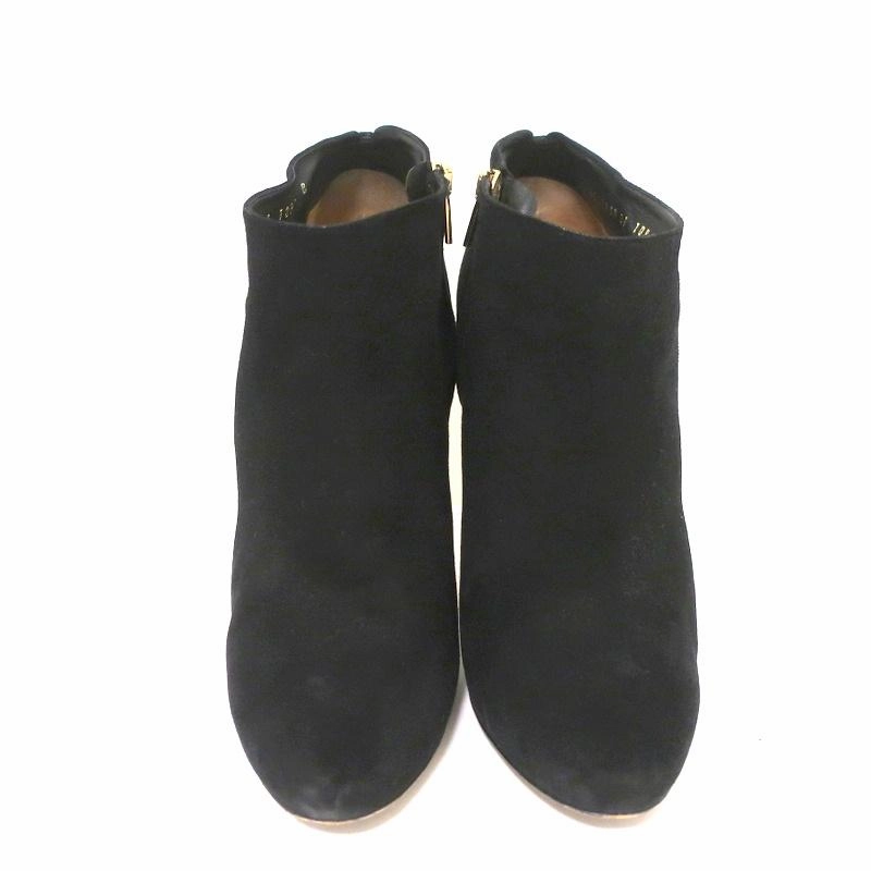 Nude In High Heels Salvatore Ferragamo Platform Booties Black Suede Size 10.5 High Heel Ankle Boots