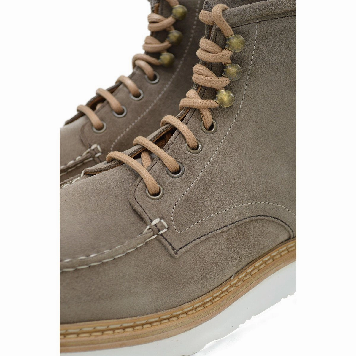 Berwick 1707 Apron Boot(538) - Grey / Tan Repello Suede Lace Up Boat Shoes