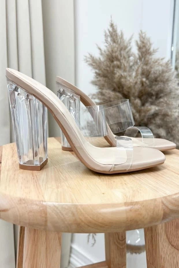 High Heel Shoe Heel Covers Sasha Heels (Nude/Clear)