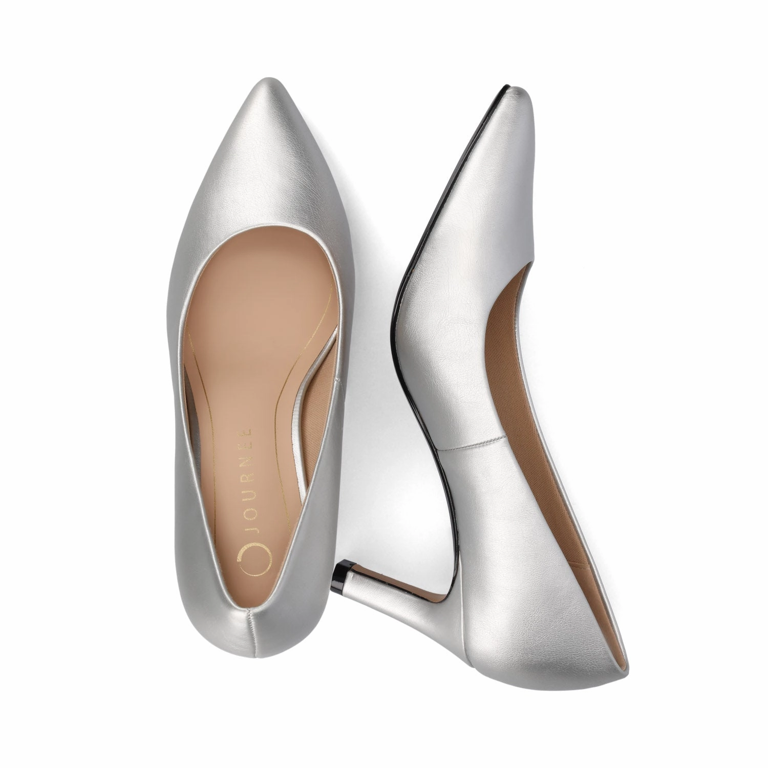 SCYLEE STILETTO PUMP HEELS IN VEGAN LEATHER Pewter High Heels