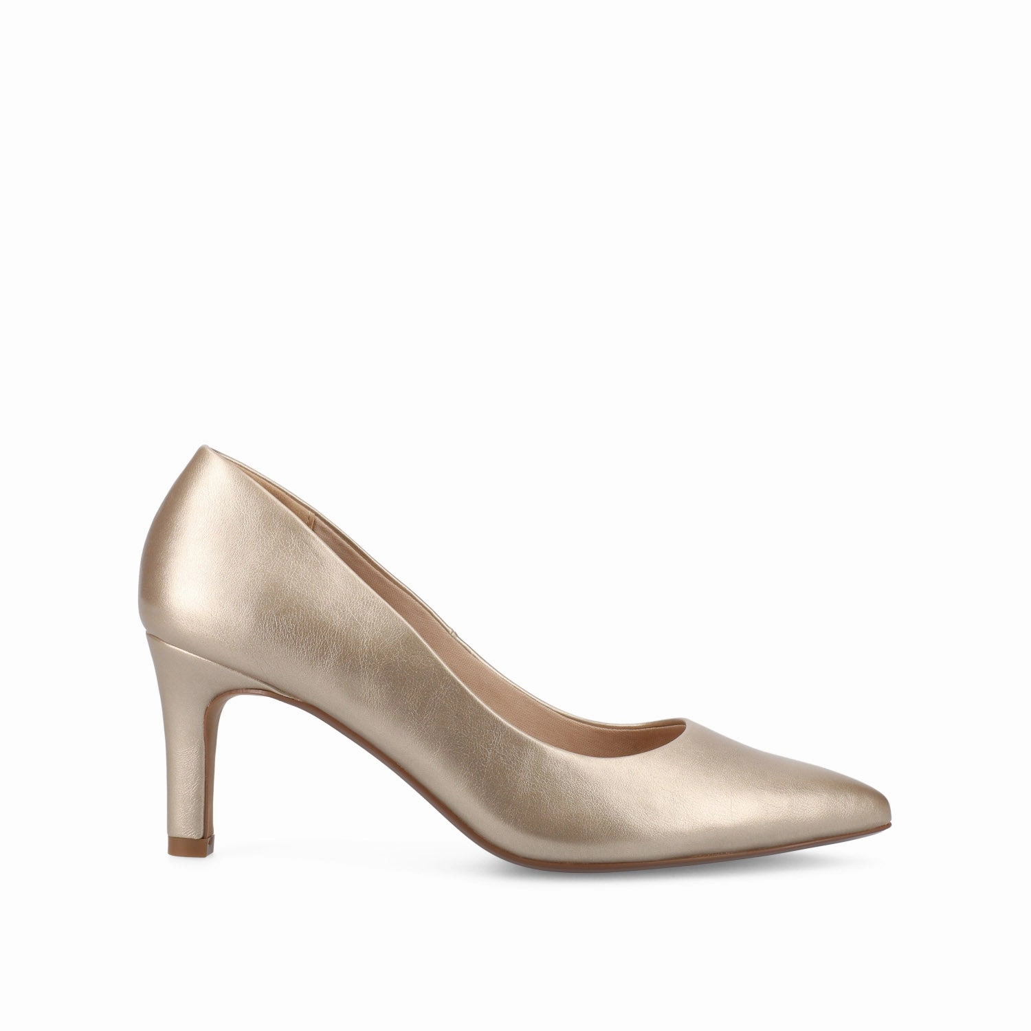 SCYLEE STILETTO PUMP HEELS IN VEGAN LEATHER Champagne Gold High Heels