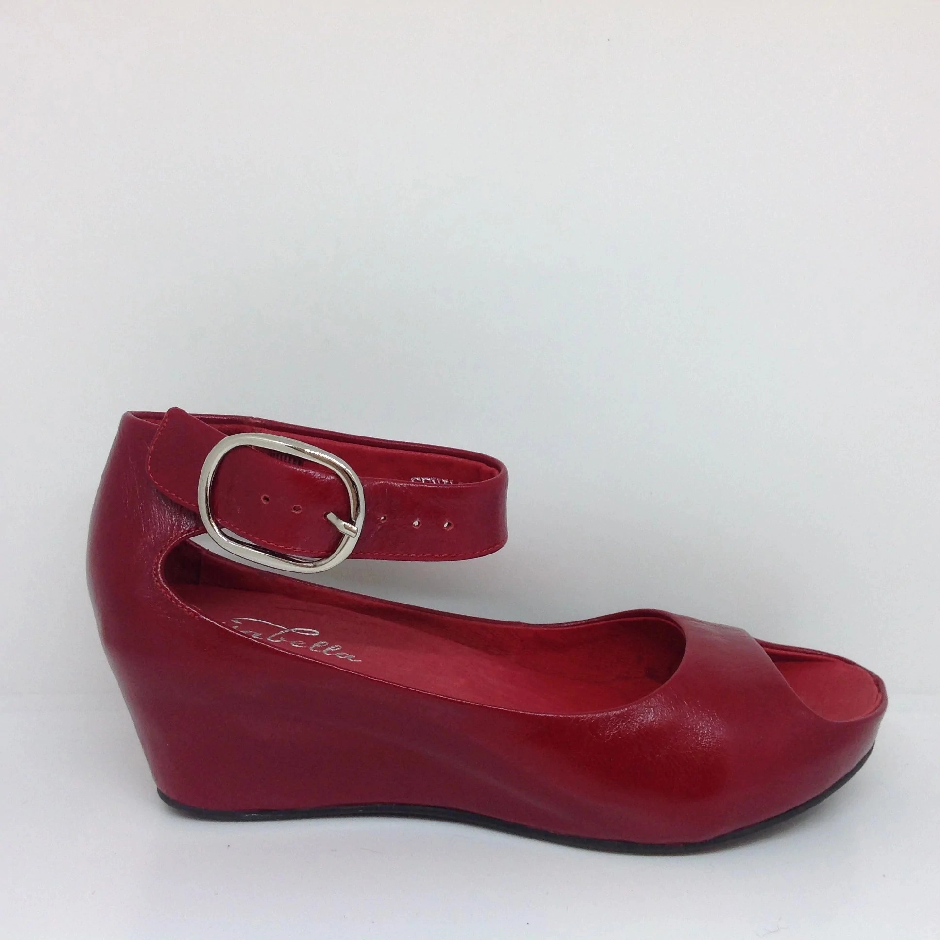 Isabella Seville Black ~ Leather Wedge Heel In Lingerie And High Heels