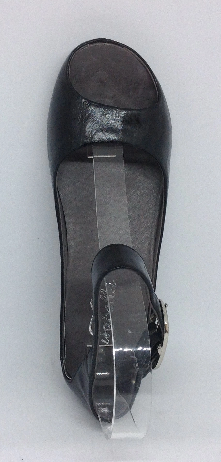 Perfume Bottle High Heel Isabella Seville Black ~ Leather Wedge Heel