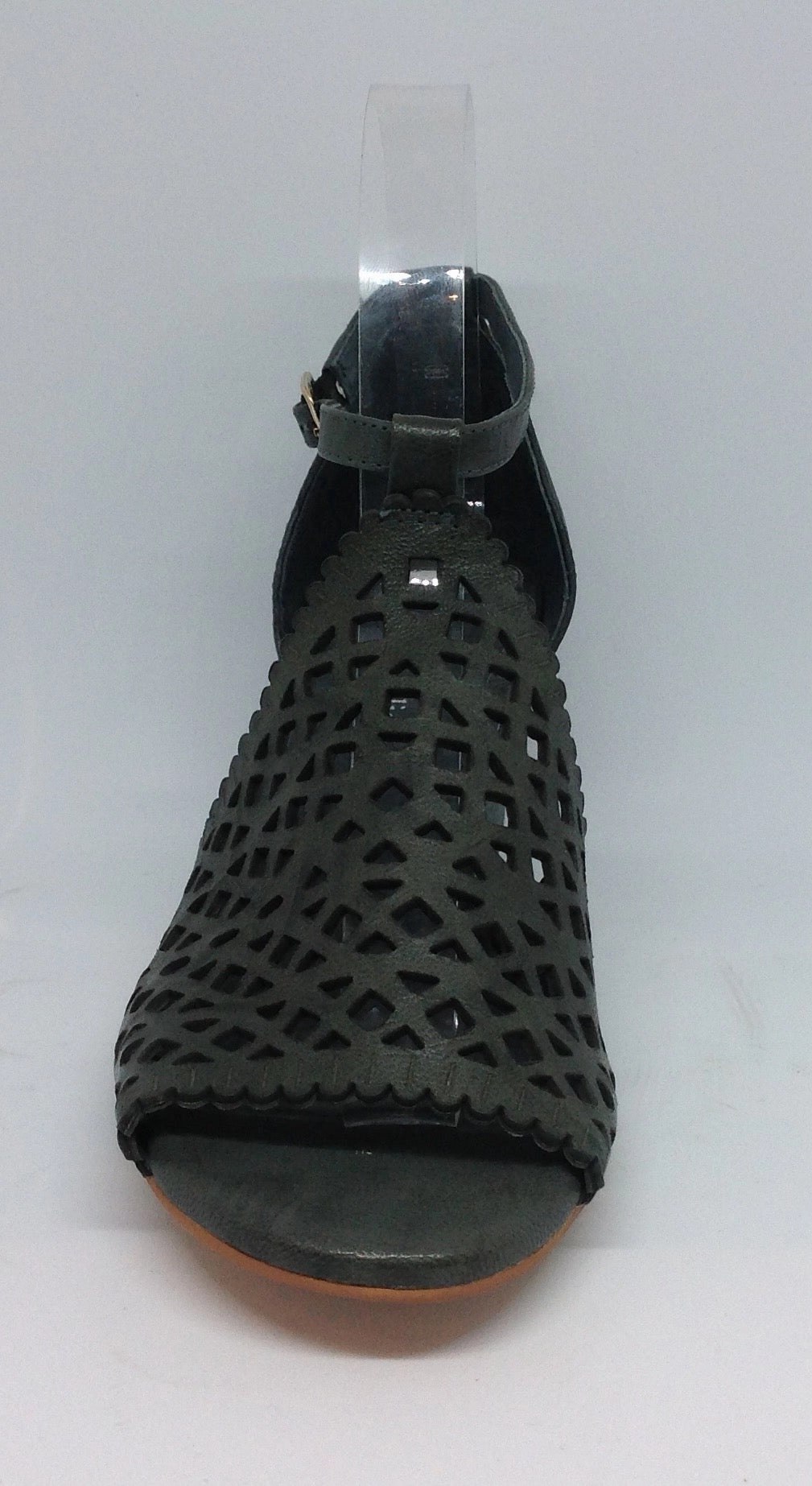 High Heel Confidential Sarees Django & Juliette Cavila ~ Teal ~ Tan ~ Leather Heel