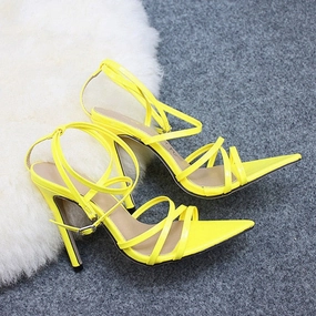 Super High 11.5CM Thin Heels Women Sandals Ankle Strap Pumps Shoes Woman Ladies Pointed Toe High Heels Dress Party Shoes Leather Knee High Boots