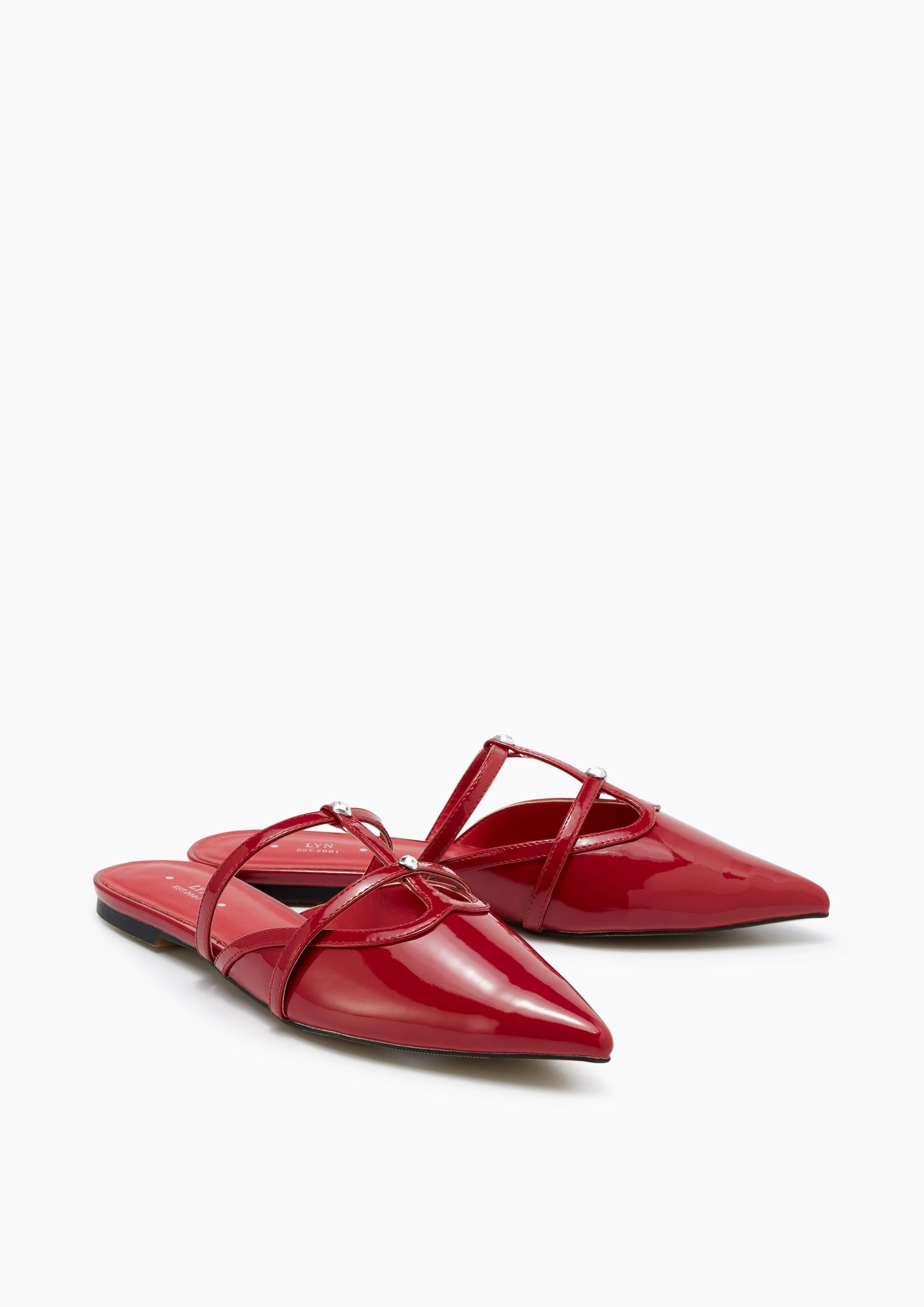 Semika Patent Sandals Red Flat Shoes Older