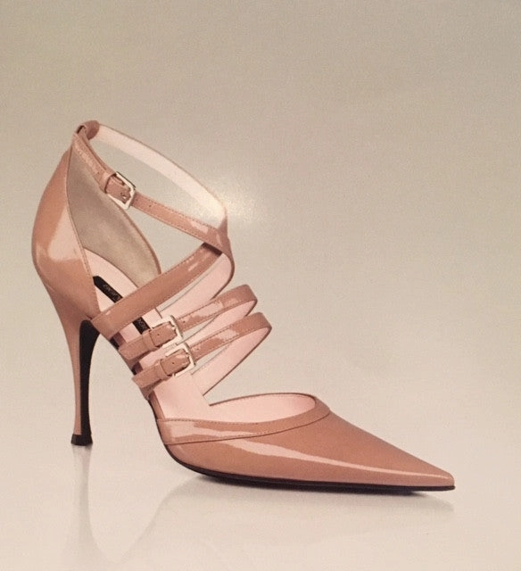 Sergio Rossi - Nude Strap Pointed Toe Heels - IT 38 1/2 High Heeled Tennis Shoes