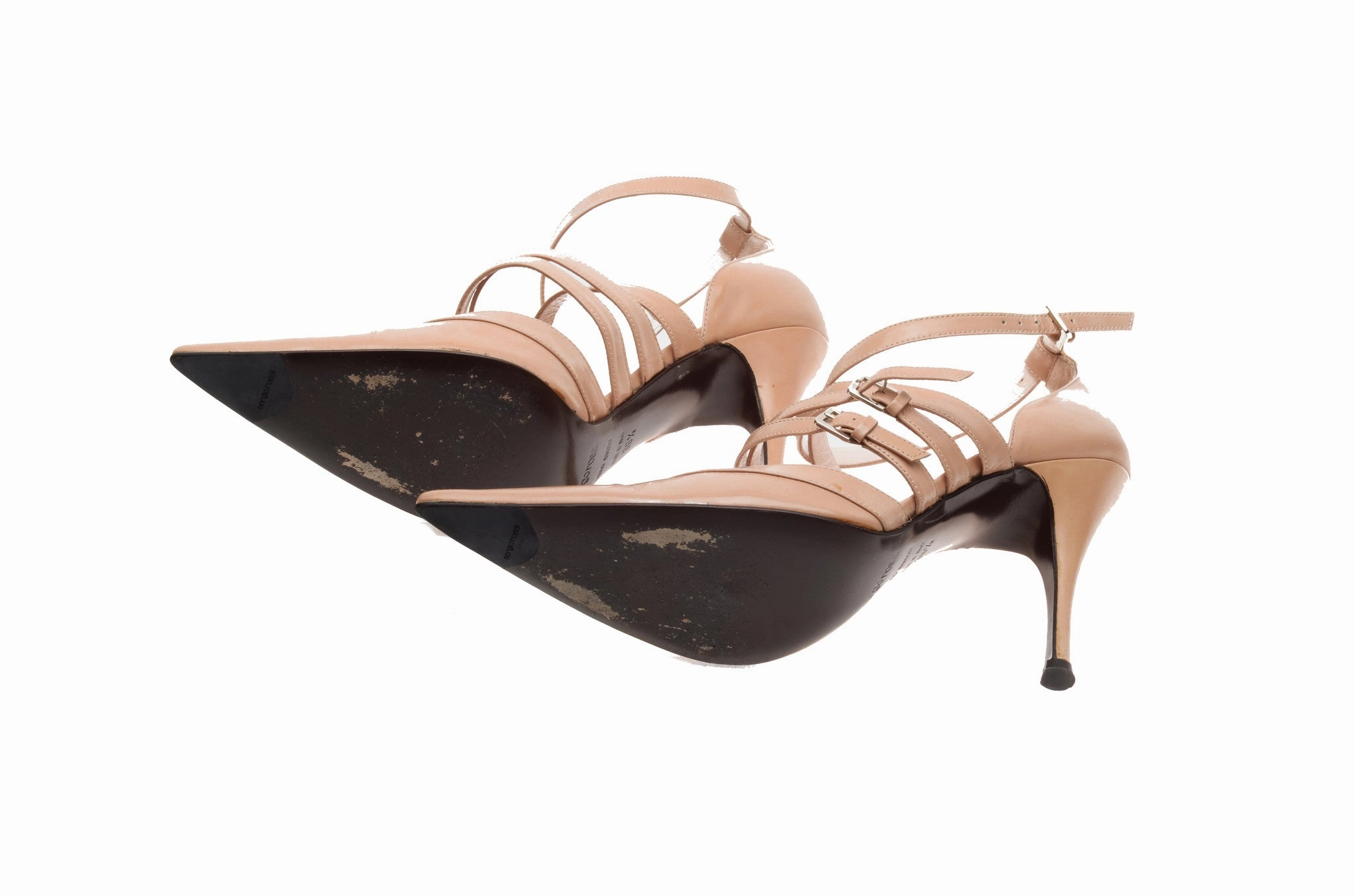 High Heels And Cars Sergio Rossi - Nude Strap Pointed Toe Heels - IT 38 1/2