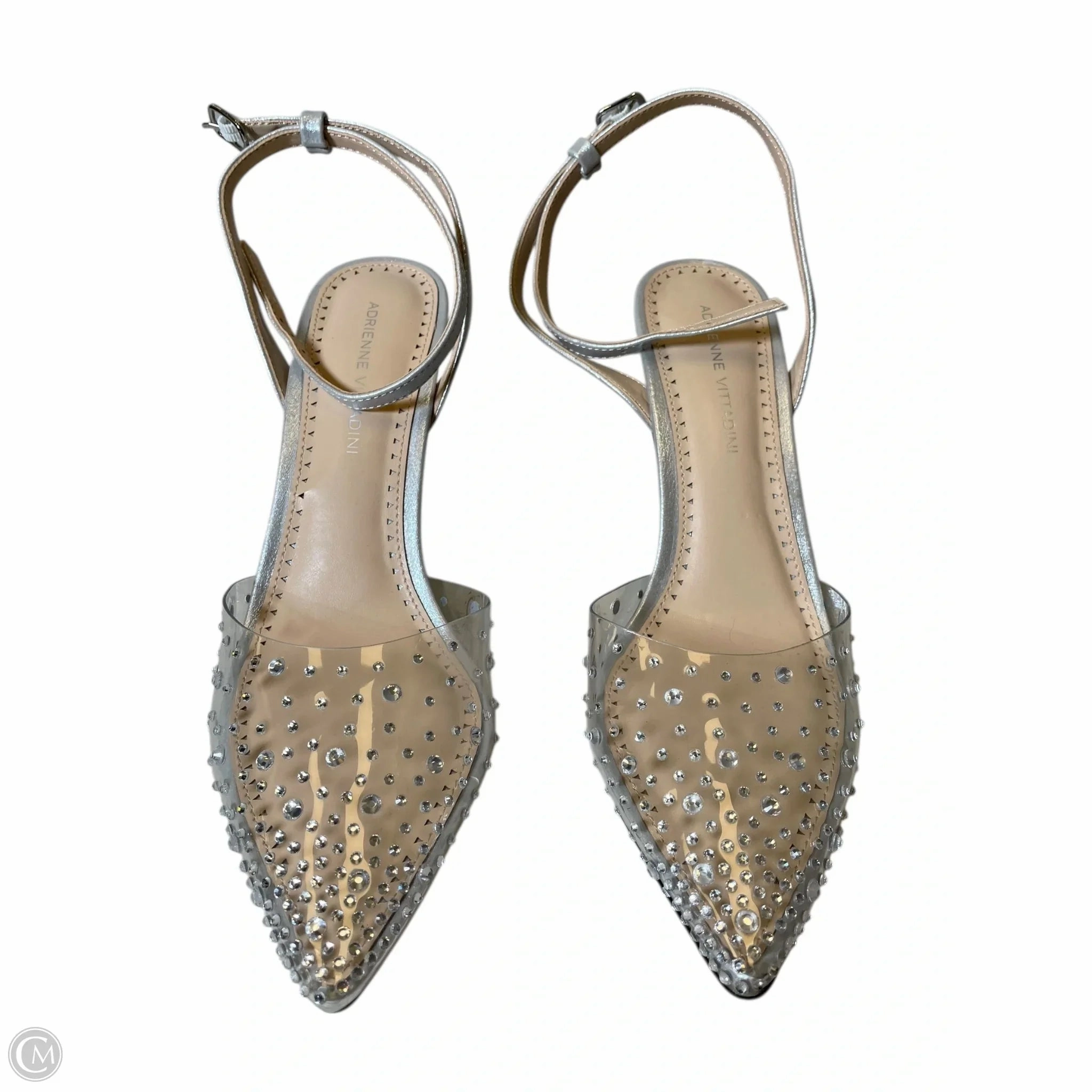 Leather Knee High Boots With Heel Shoes Heels Kitten By Adrienne Vittadini In Silver, Size: 8.5