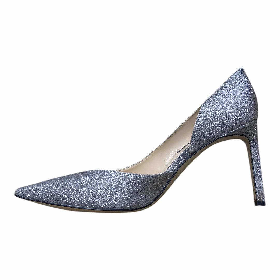 High Heeled Clogs And Mules Shoes Heels Stiletto By Nine West In Silver, Size: 7